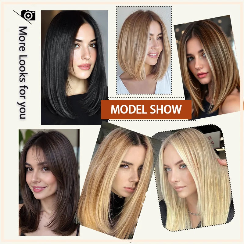 14" Straight Clip-In Hair Extensions for Voluminous Styles