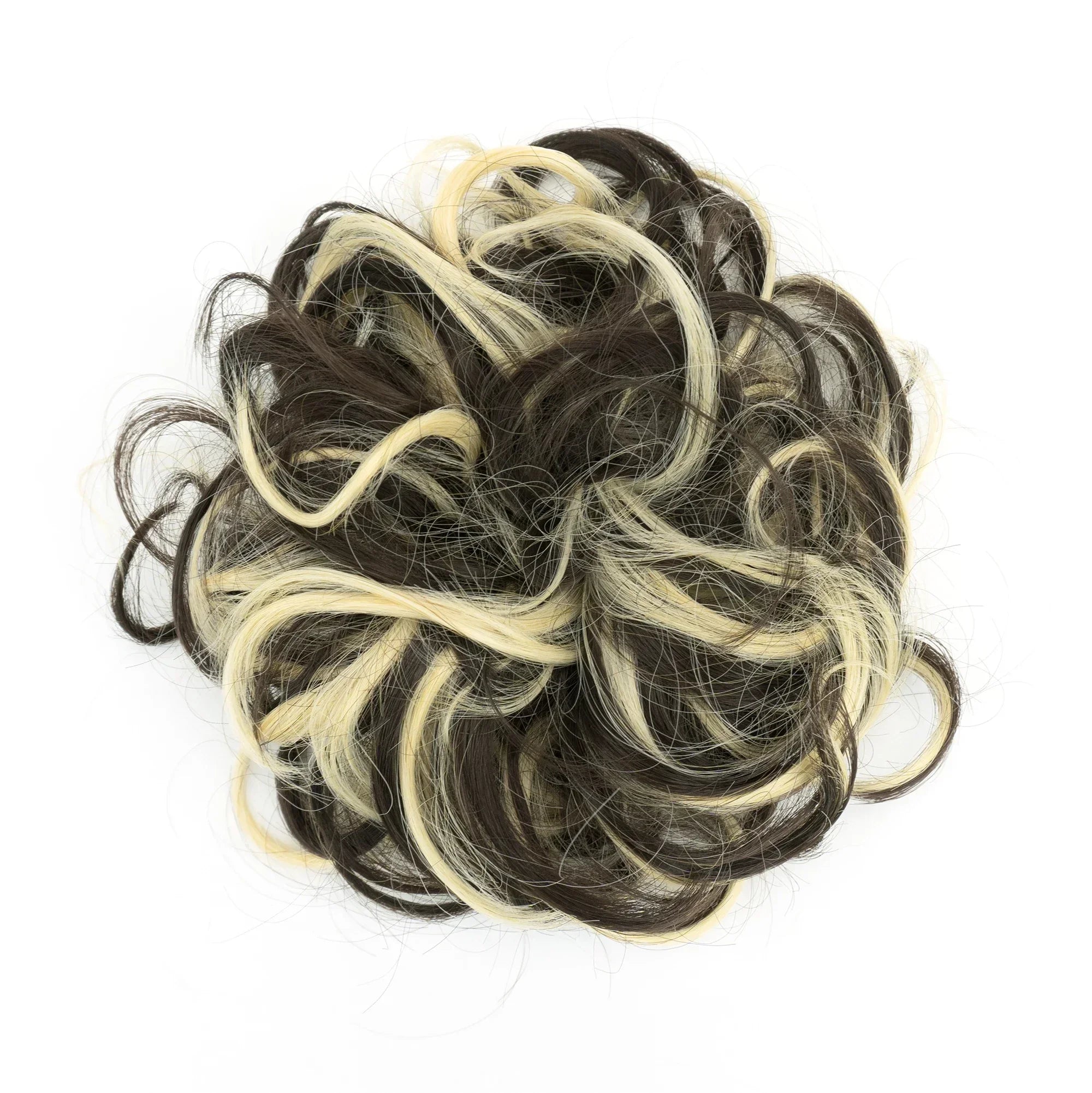 Curly Messy Hair Bun Scrunchie for Quick Elegant Updo Hairstyles - 4