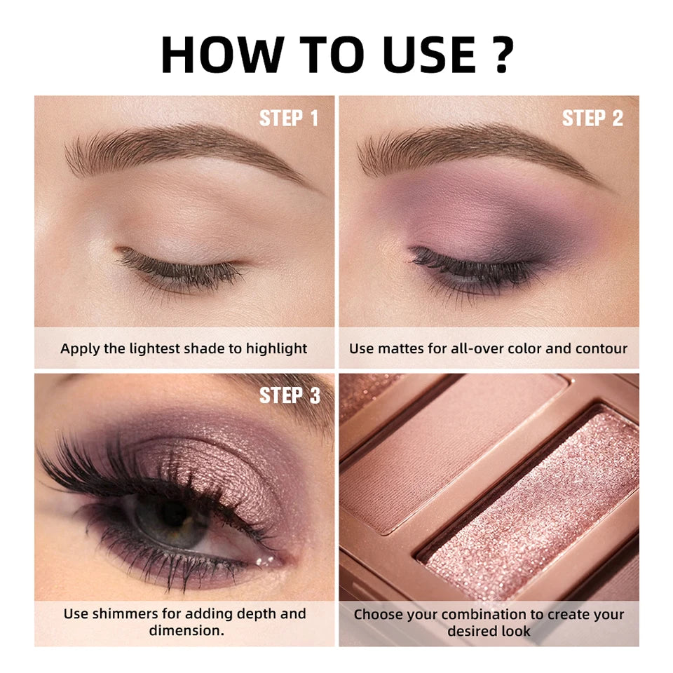 Neutral Matte and Shimmer Eyeshadow Palette for Daily Makeup - 14