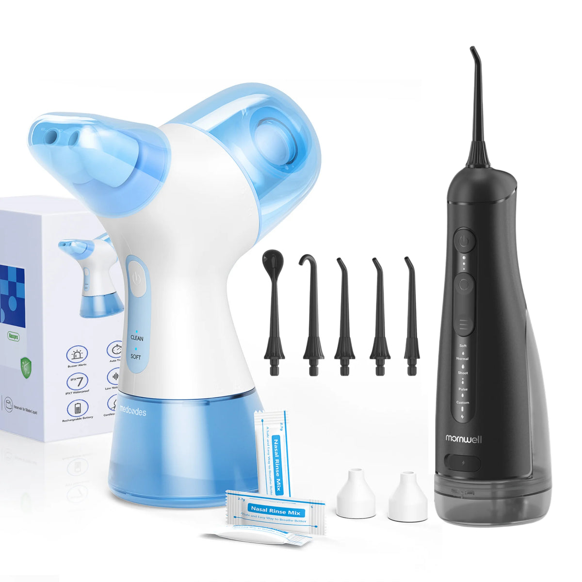 Portable Electric Oral Irrigator and Nasal Rinse Cleaning System