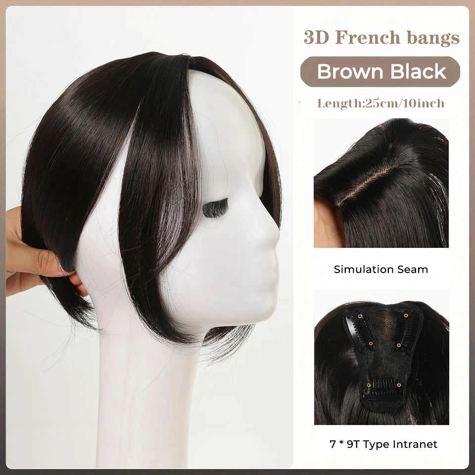 Clip-In Hair Topper Bangs Extension for Natural Volume and Style - 77