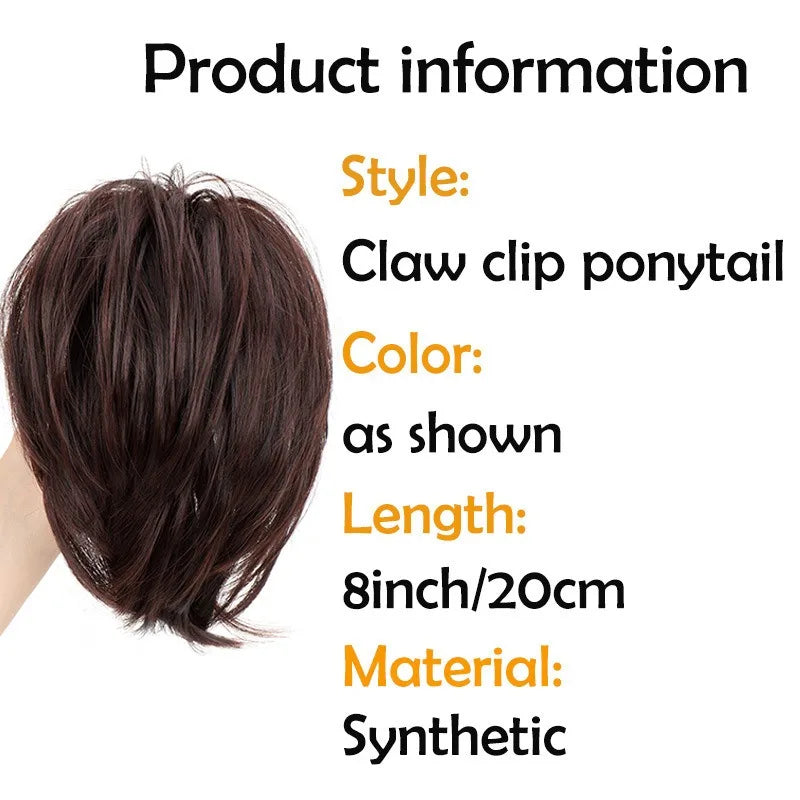 Synthetic Claw Clip Ponytail Extension for Effortless Messy Hair Buns - 3