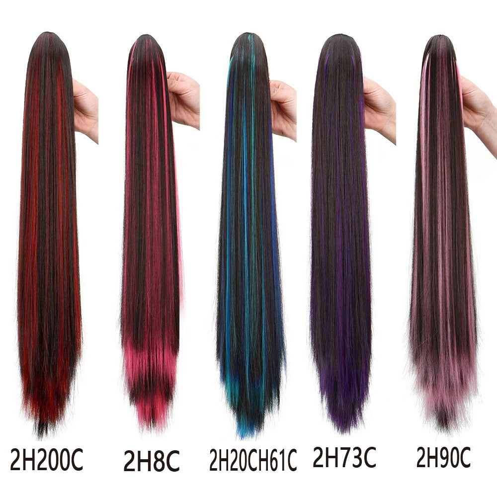 24-Inch Long Straight Claw Clip Ponytail Hair Extension - 4