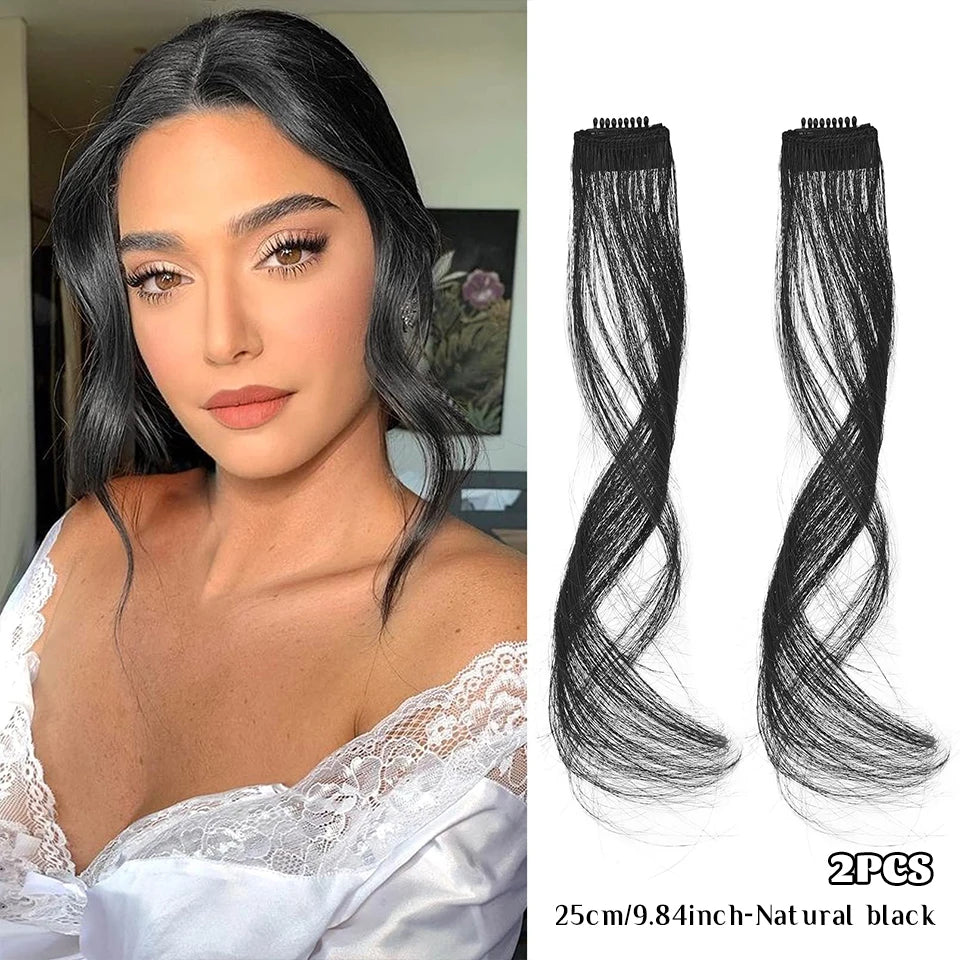 Clip-In Synthetic Hair Side Bangs for Instant Volume - 25