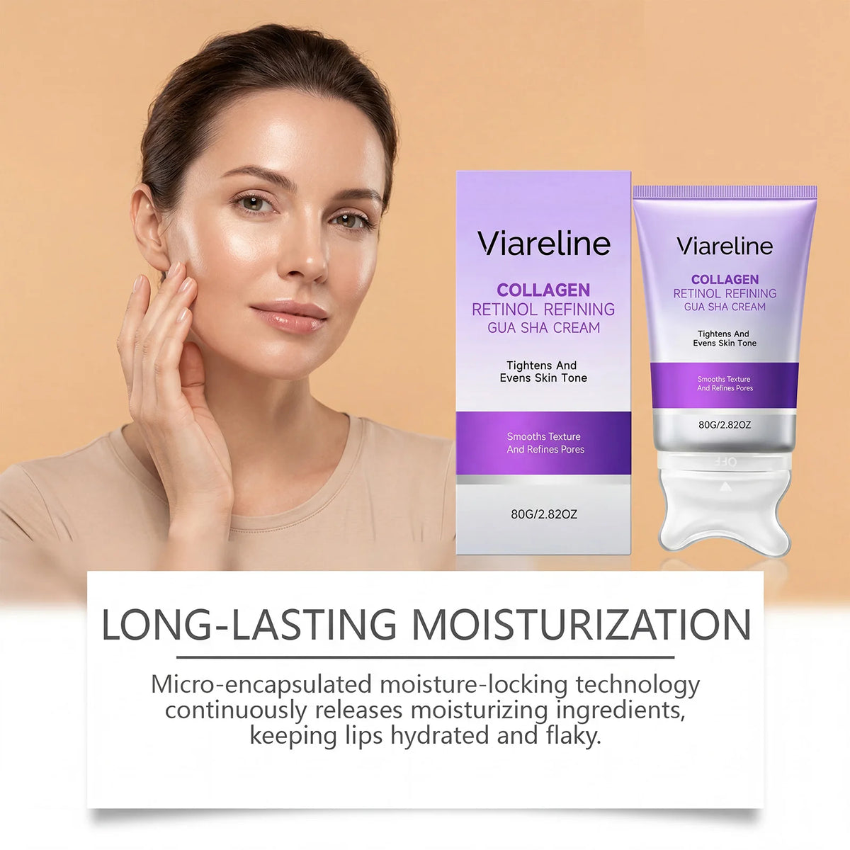 Collagen Retinol Sculpting Gua Sha Cream for Face Lifting and Tightening