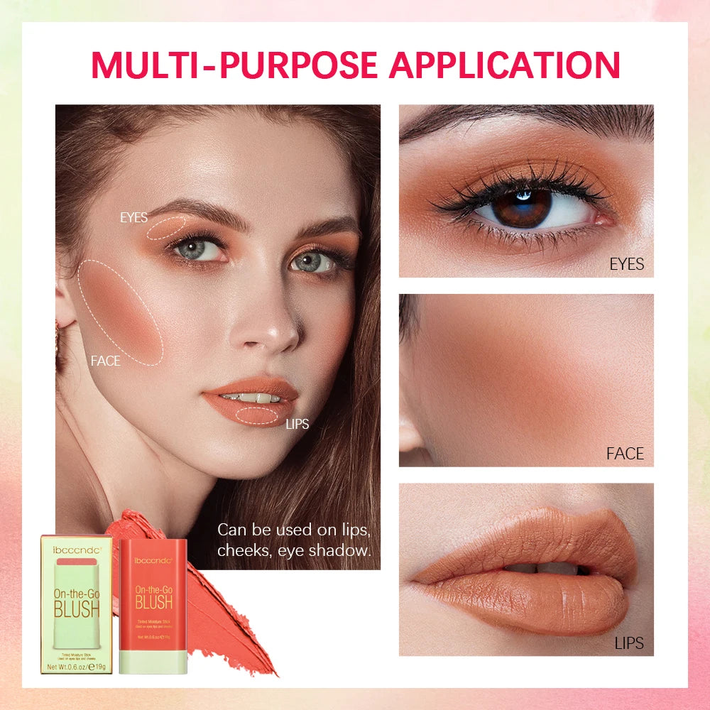 Cream Blush Stick for Cheeks and Lips Multi-Use Makeup