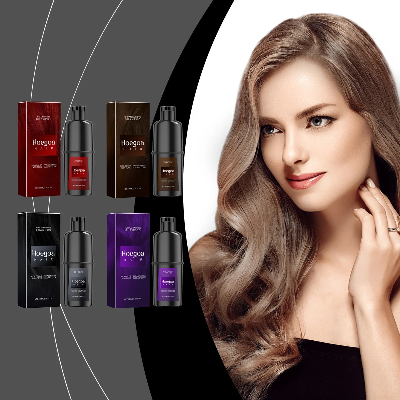 Instant Hair Color Dye Shampoo for Easy Grey Hair Coverage - 1
