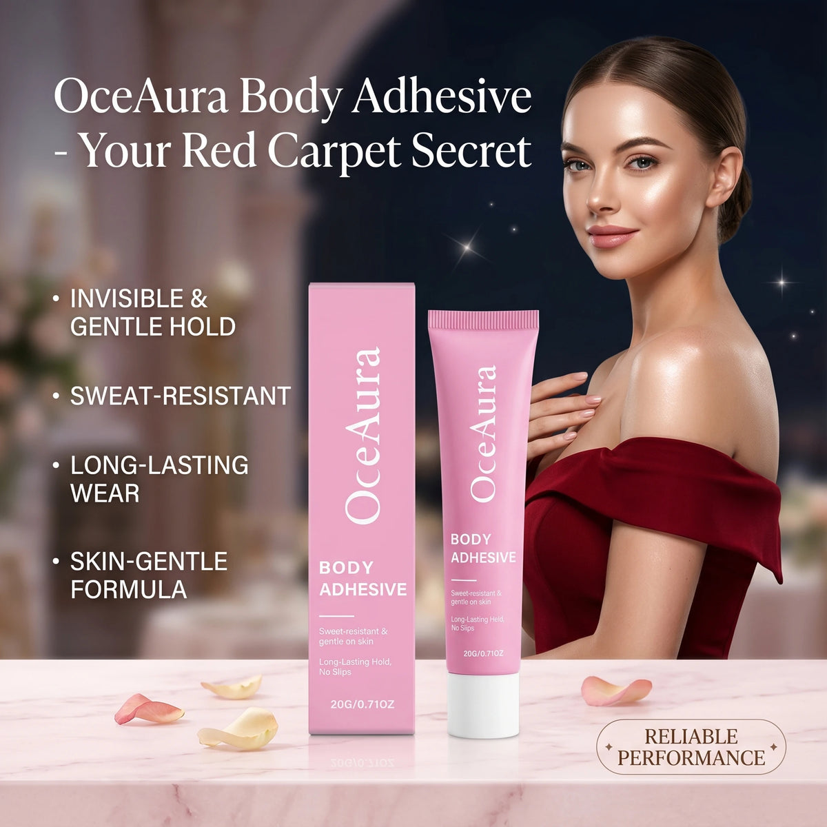 Body Adhesive for Clothing and Skin for Secure All-Day Fashion Hold