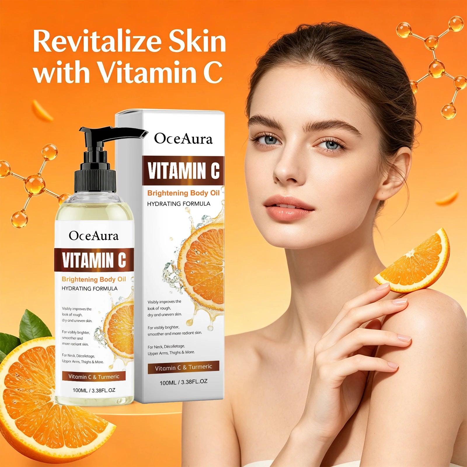 Turmeric and Vitamin C Brightening Body Oil for Hydrated Glowing Skin - 8