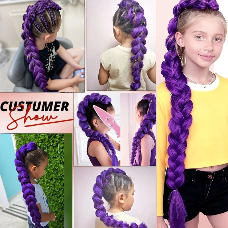 26 Inch Jumbo Purple Braiding Hair Extensions - 6