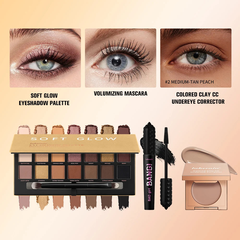3-Piece Eye Makeup Kit for Flawless Coverage and Defined Lashes