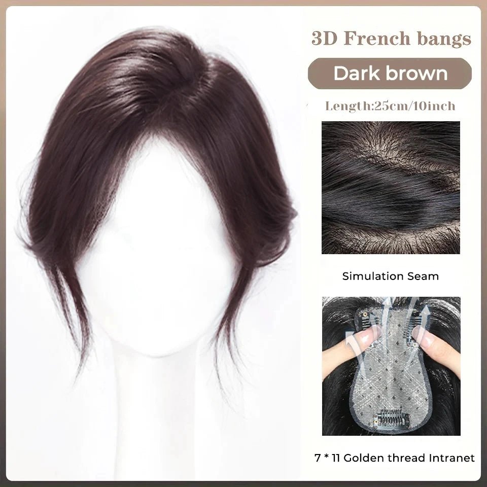 Clip-In Hair Topper Bangs Extension for Natural Volume and Style