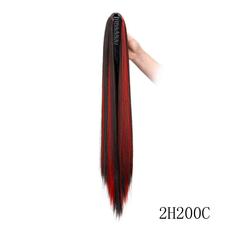 24-Inch Long Straight Claw Clip Ponytail Hair Extension - 11