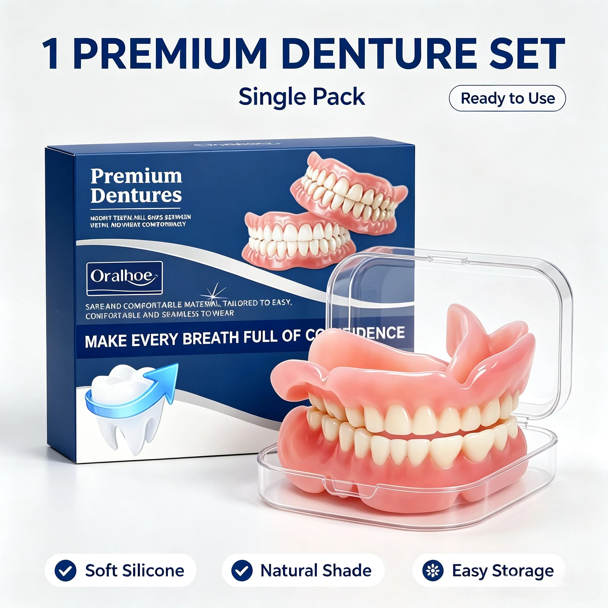 Comfortable Silicone Snap-On Denture Set for a Natural Realistic Smile - 7