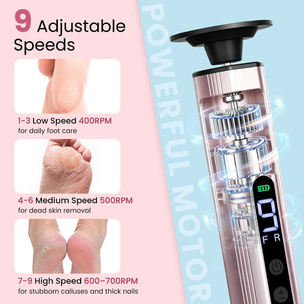 Electric Rechargeable Foot Callus Remover and Nail Polishing Care Tool