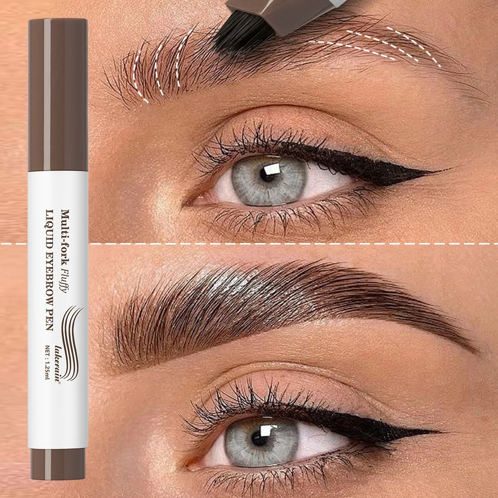 Waterproof Multi-Fork Liquid Eyebrow Pen for Natural Fluffy Brows - 2