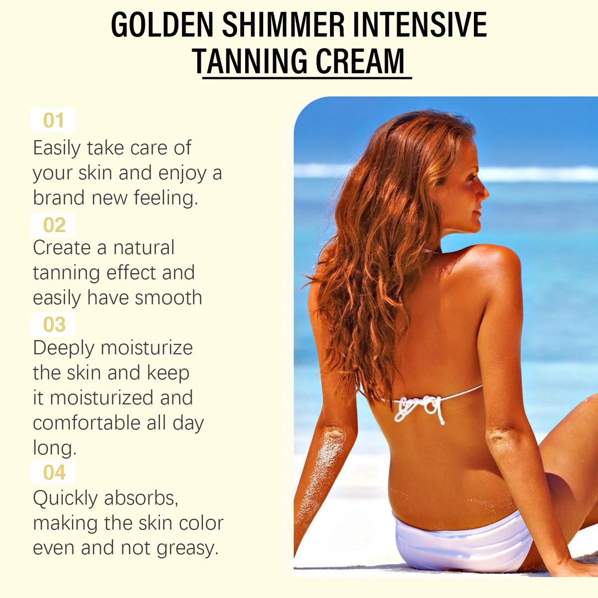 Intensive Tanning Accelerator Cream for Radiant Sunless Bronze Skin