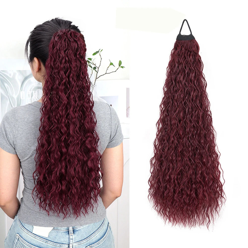 Long Wavy Curly Ponytail Hair Extension for Daily Voluminous Styles