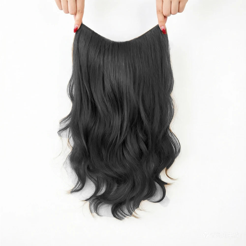 20 Inch Wavy Synthetic Hair Extensions with Invisible Clips