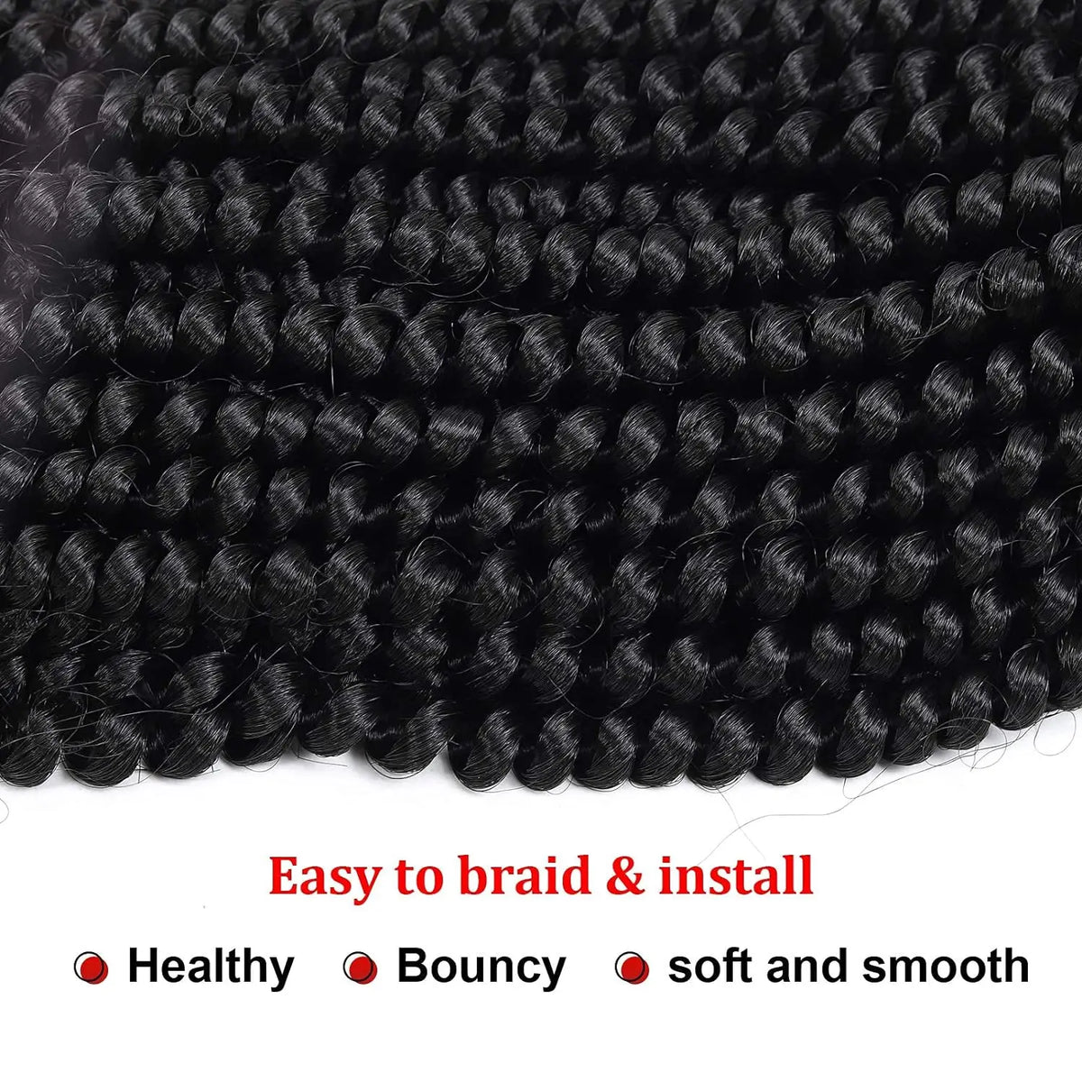 Fluffy Spring Twist Crochet Braiding Hair Extensions for Protective Styles