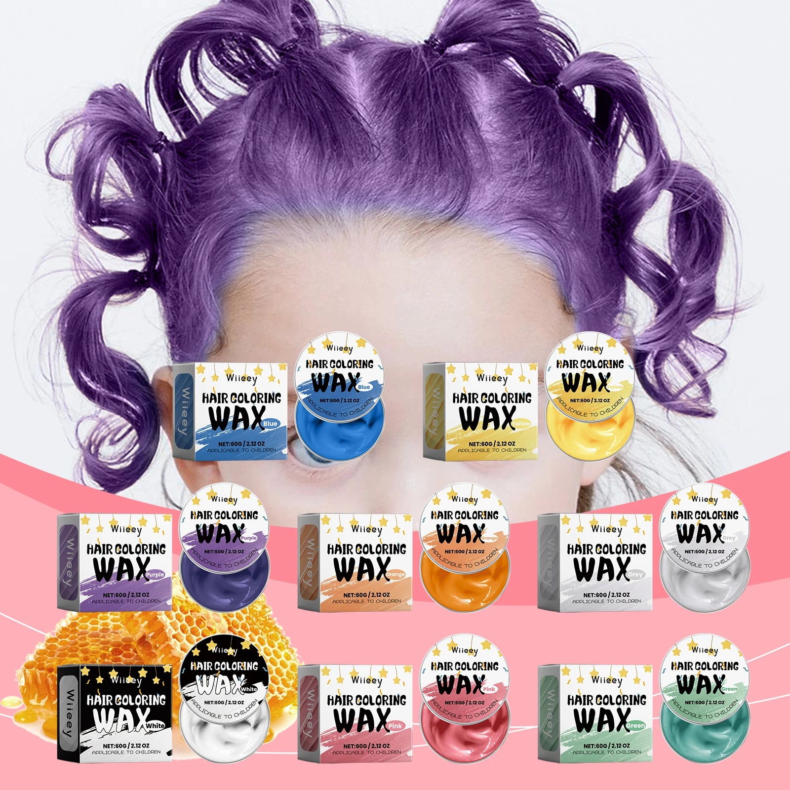 Temporary Washable Hair Color Wax for Kids and Party Styling - 2