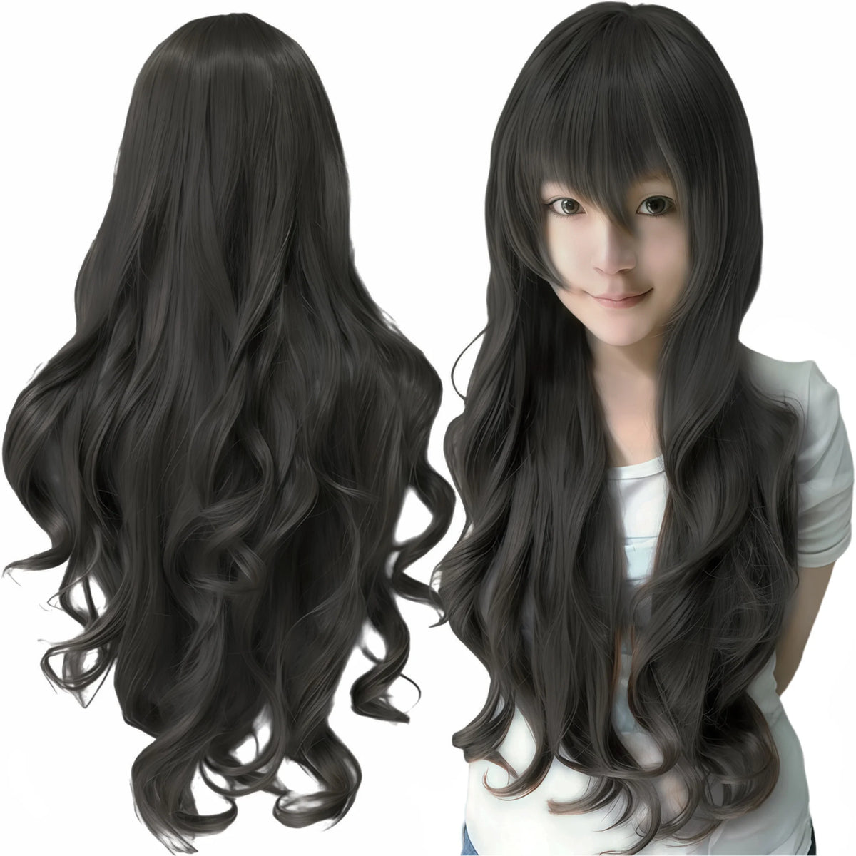 Long Hot Pink Curly Wavy Wig for Cosplay and Halloween Costumes