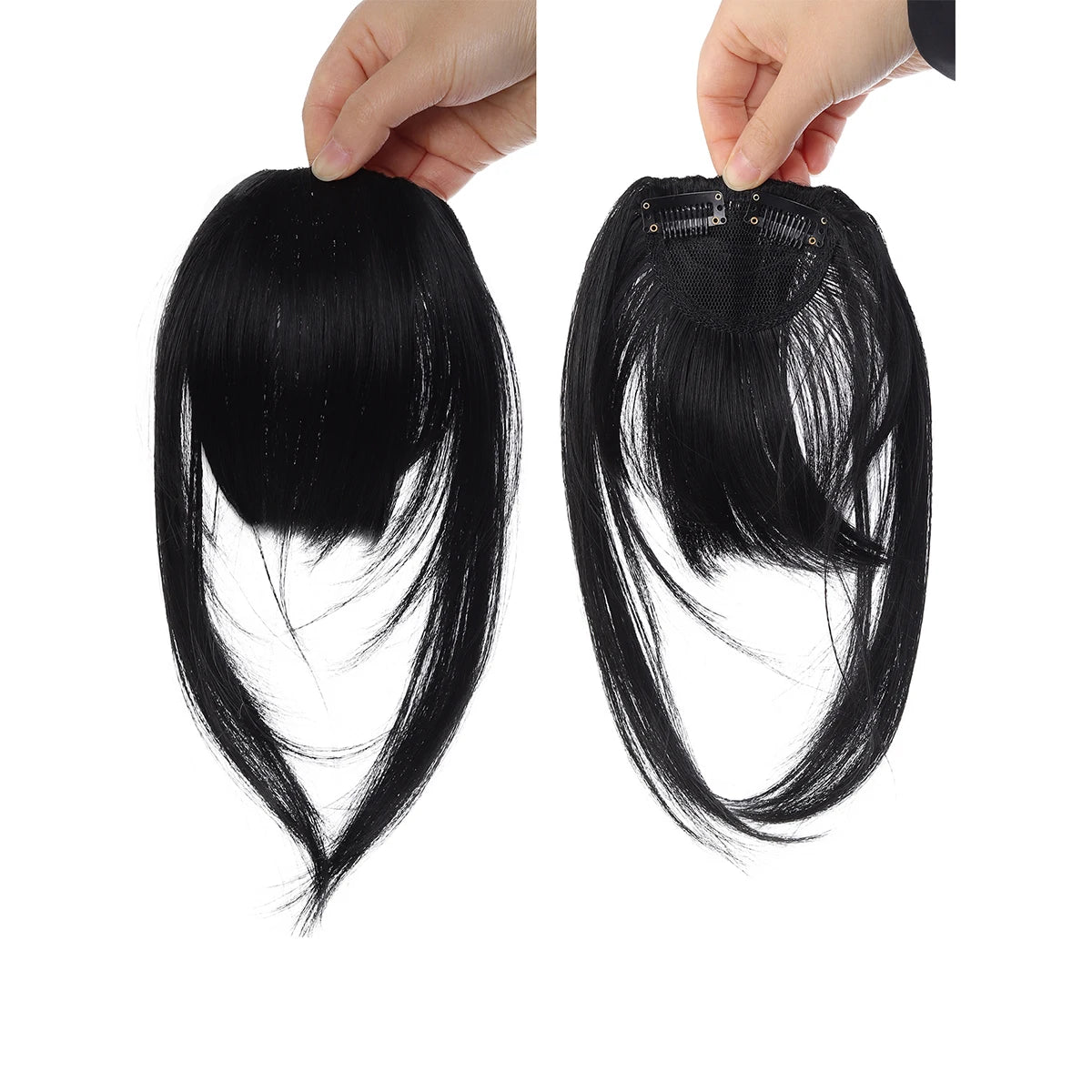 Clip-In Wispy Fringe Bangs with Sideburns for Natural Hair Transformation - 13