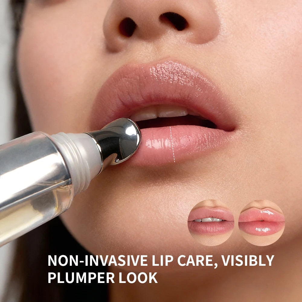 Hydrating Hyaluronic Acid Lip Plumper Oil for Smooth Glossy Finish