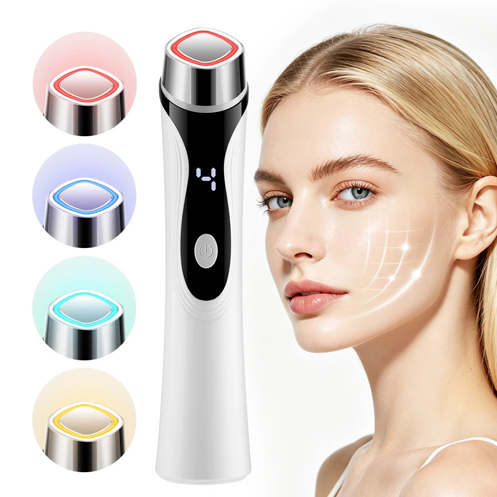 4-in-1 Facial Massager and LED Skin Lifting Tool for Deep Pore Cleansing