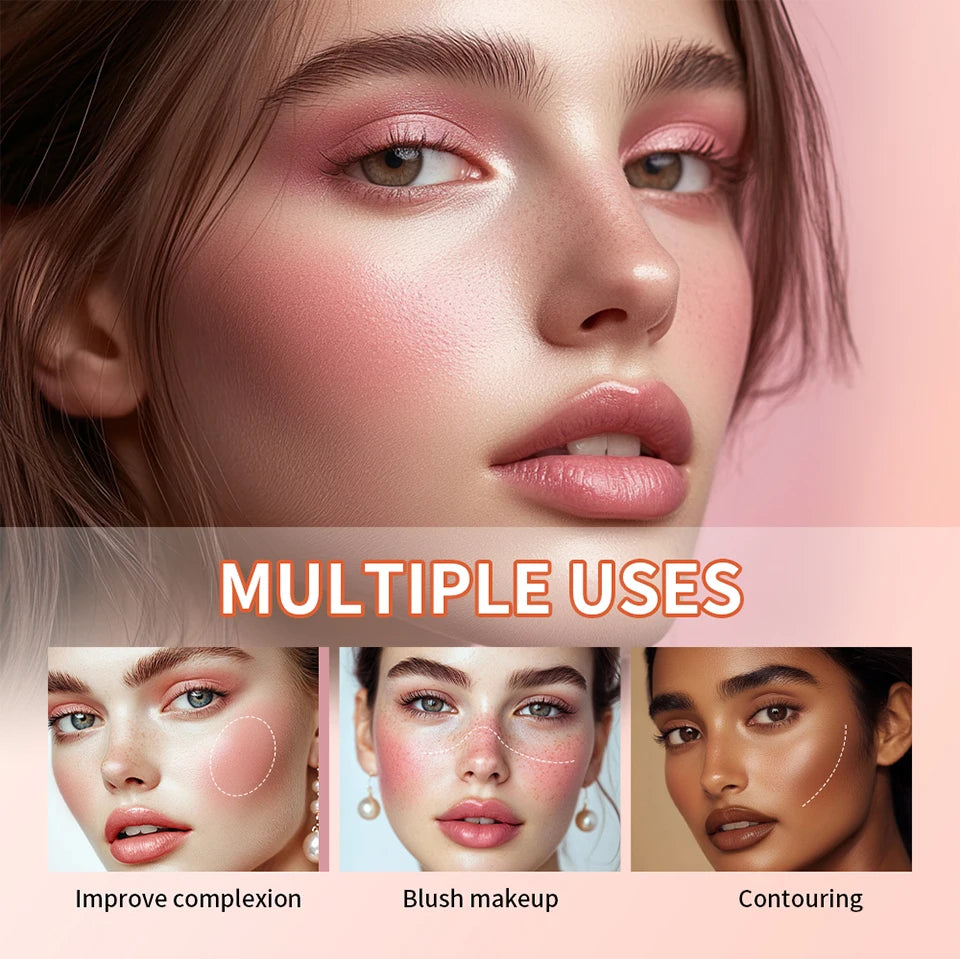 8-Color Cream Blush and Face Contouring Palette for Natural Makeup Looks