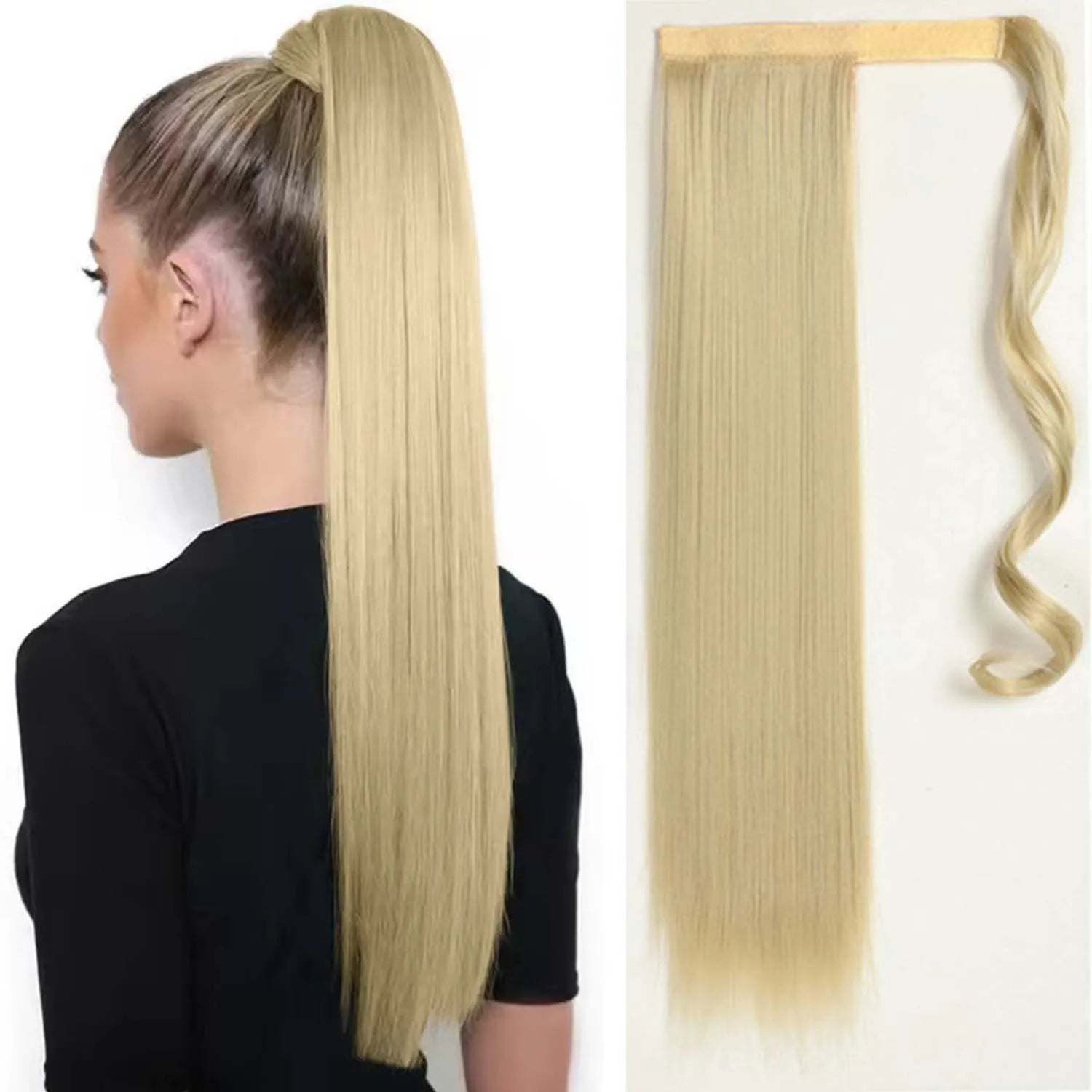 24 Inch Long Straight Wrap Around Ponytail Hair Extension for Women - 28