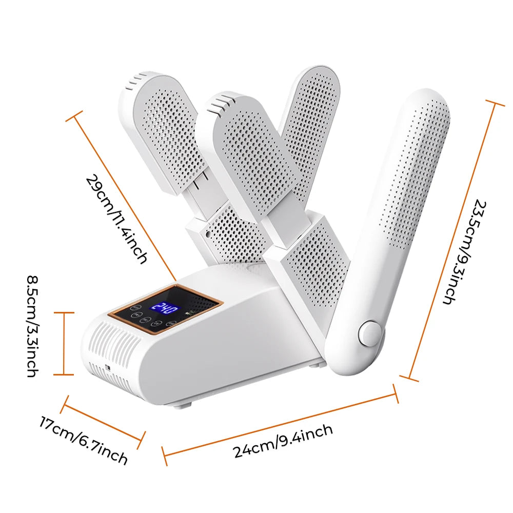 Foldable 4-Tube Electric Shoe and Boot Dryer with UV Sterilization - 14