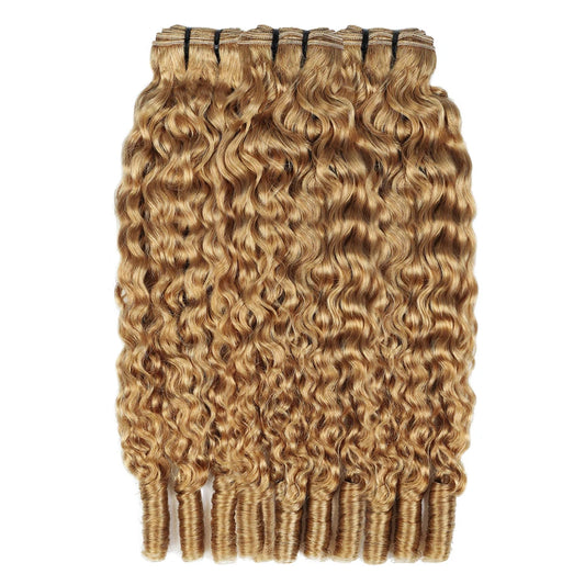 Burmese Curly Human Hair Extensions #27 Honey Blonde