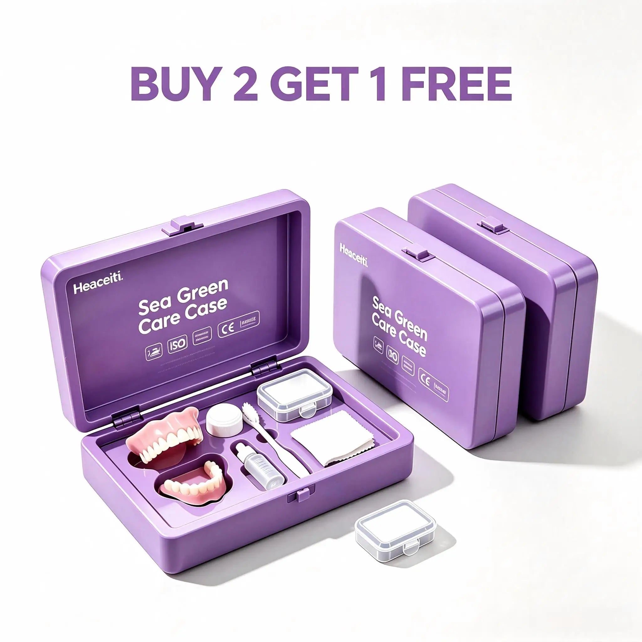Instant Smile Natural Cosmetic Denture and Daily Care Storage Kit - 8