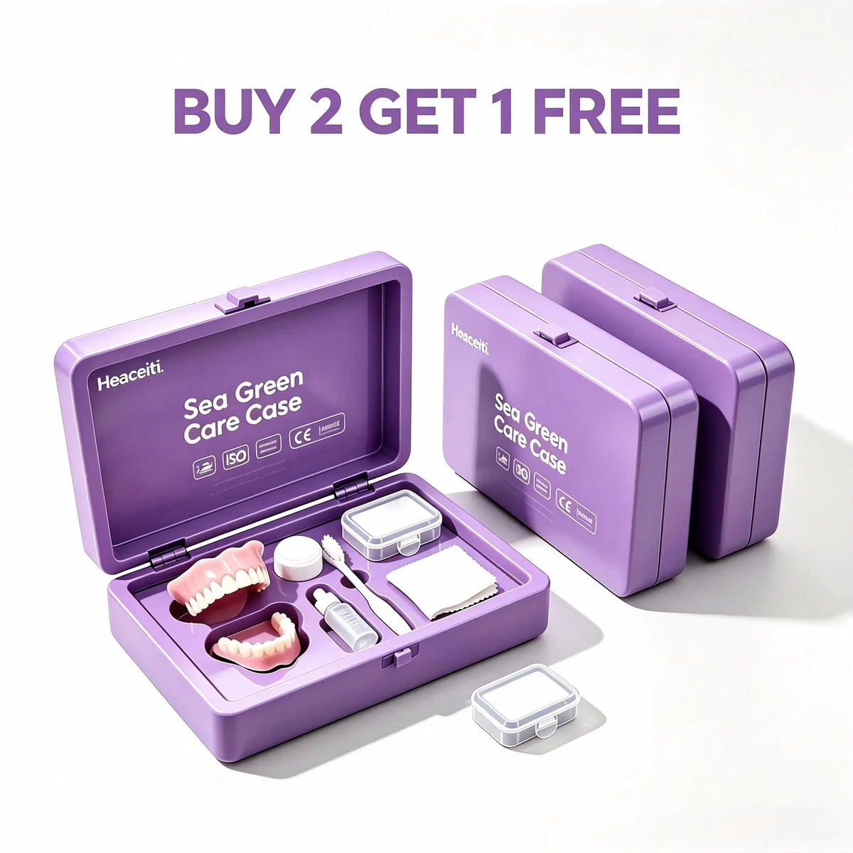Instant Smile Natural Cosmetic Denture and Daily Care Storage Kit