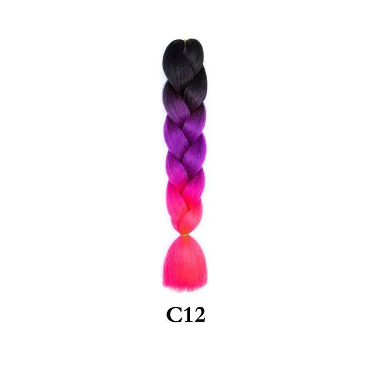 24-Inch Synthetic Jumbo Braiding Hair Extensions for Twist Crochet Braids - 28
