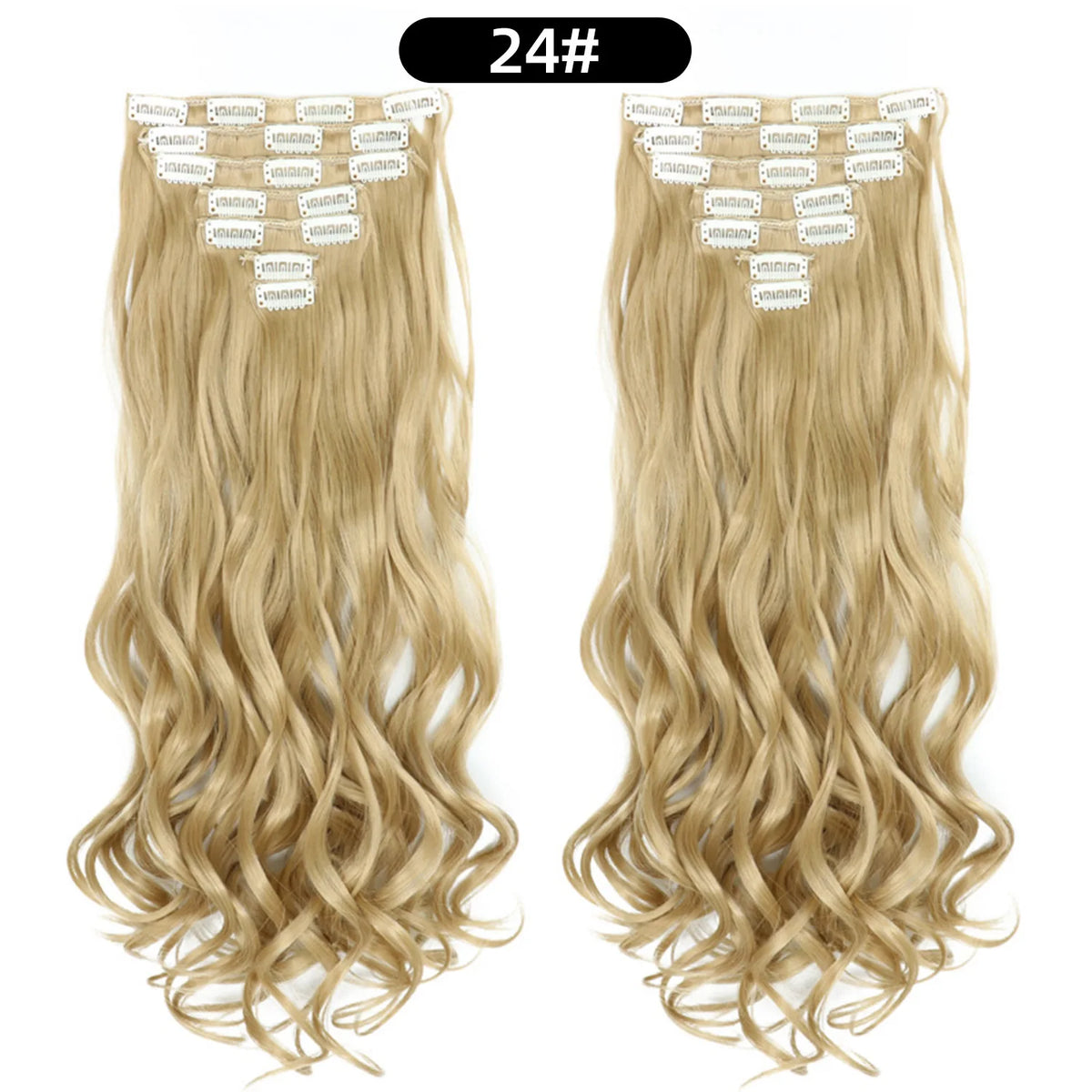 22 Inch Deep Wave Clip-In Hair Extensions Full Head Set