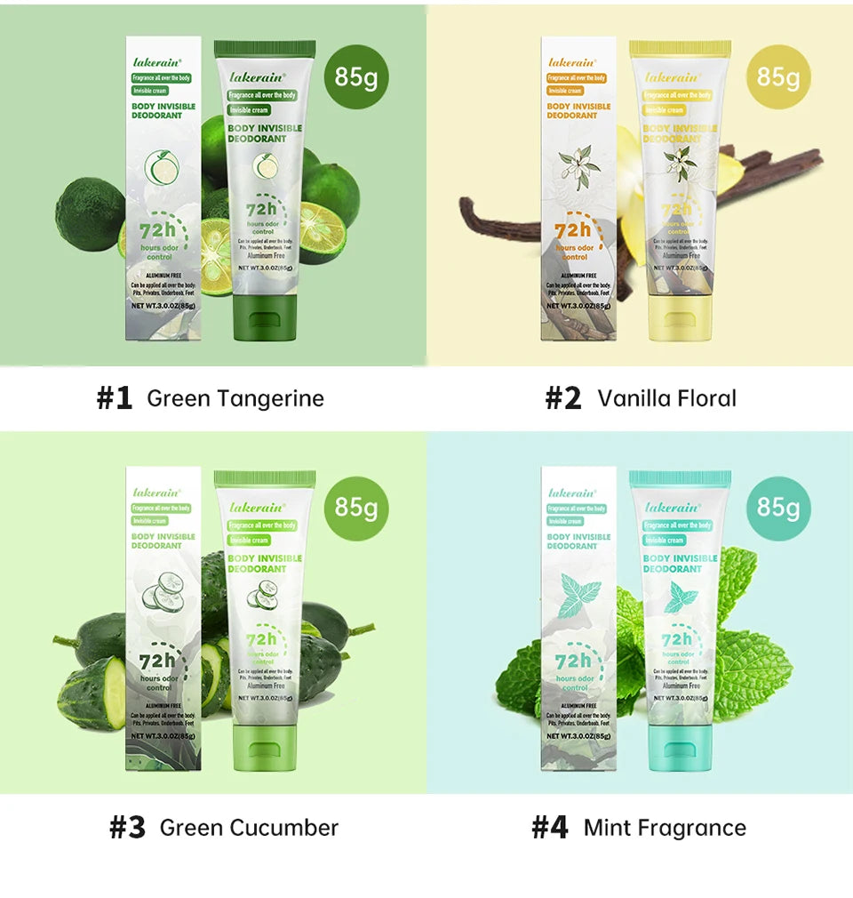 Long-Lasting Invisible Body Deodorant Cream for All-Day Freshness