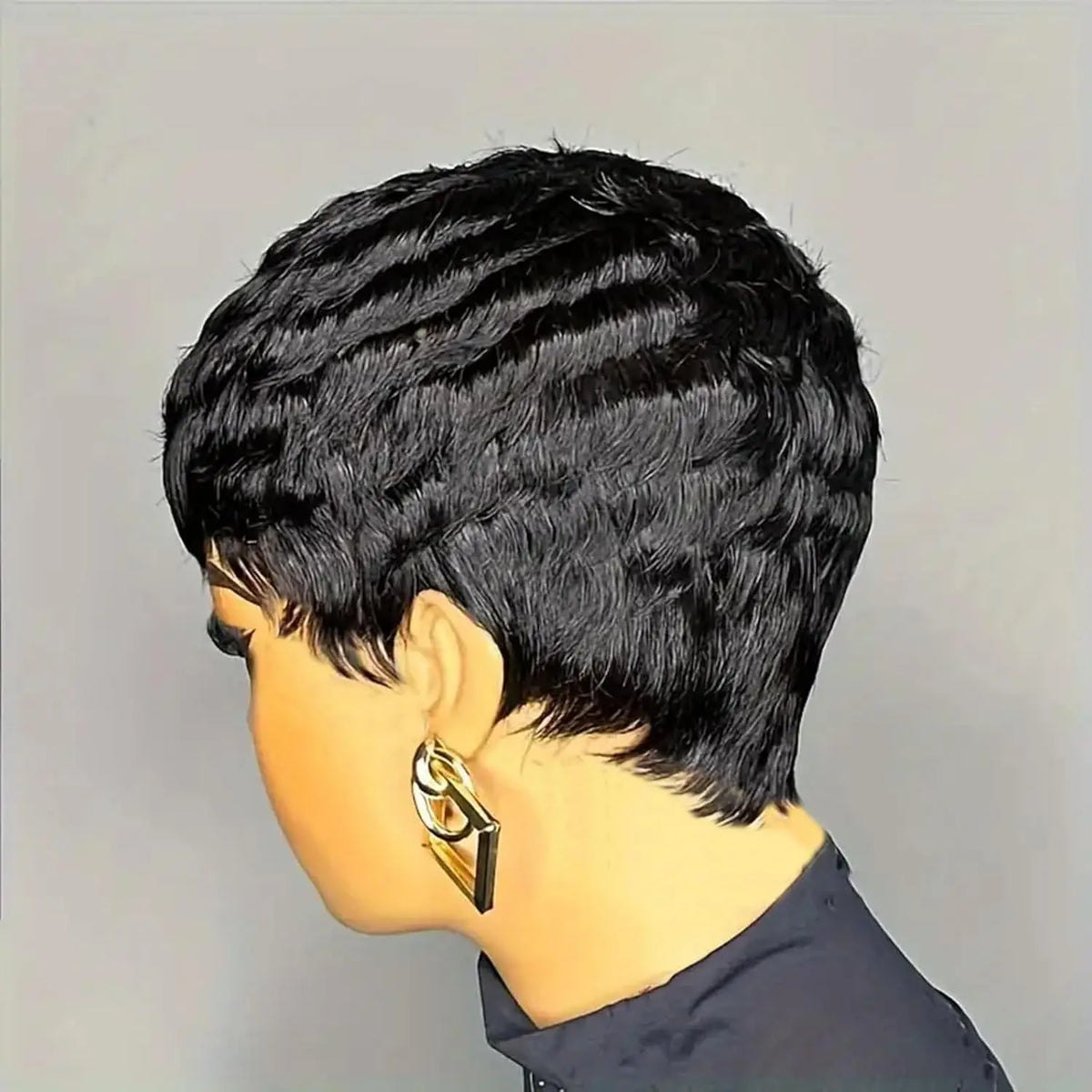 Short Curly Pixie Cut Synthetic Wig for Daily Wear