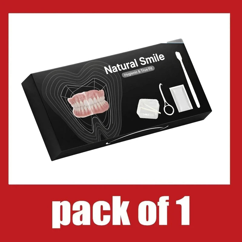 Complete Denture Set with Storage Case and Cleaning Accessories - 14