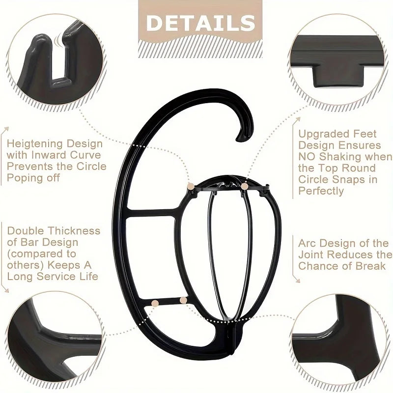Collapsible Hanging Wig Stand for Proper Drying and Organized Storage
