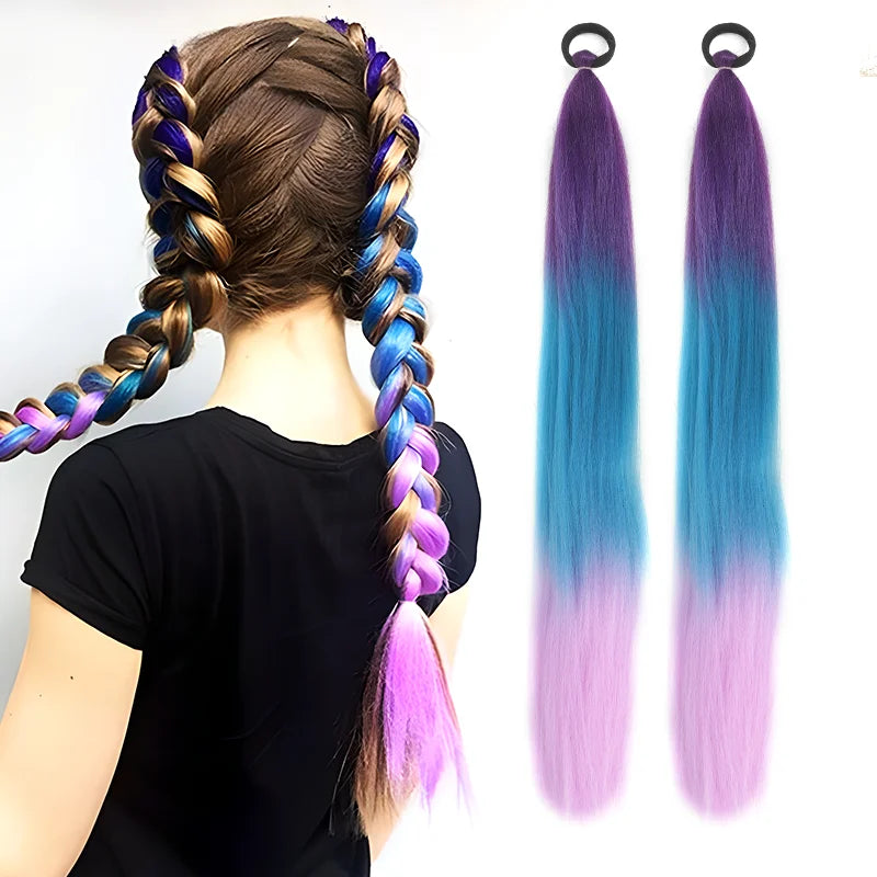 26" Long Ombre Synthetic Braiding Ponytail Extension - 1