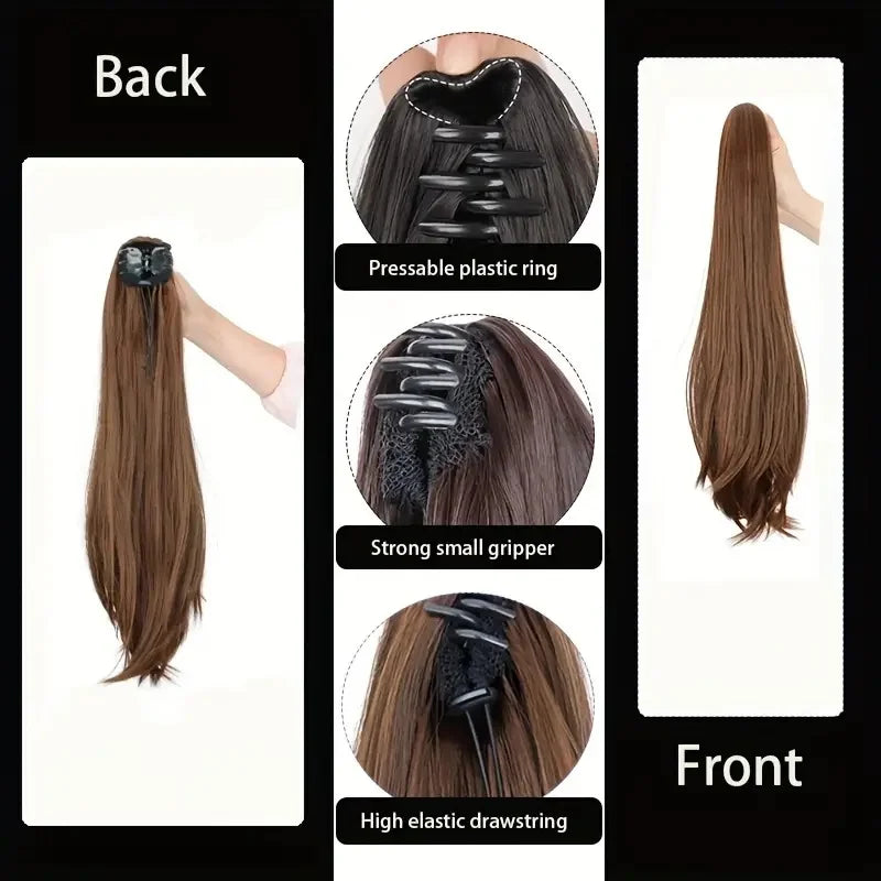 Synthetic Claw Clip Ponytail Hair Extension - 4