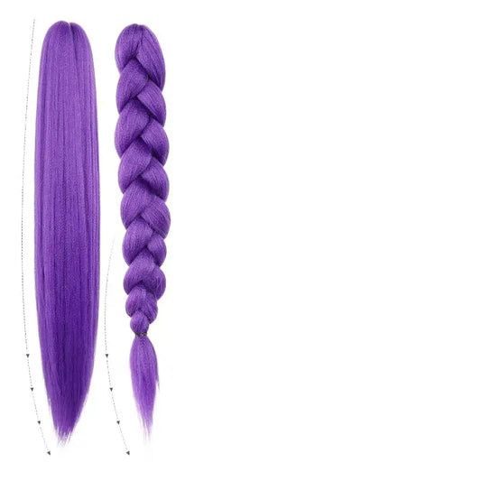 26-Inch Long Purple Braided Cosplay Ponytail Wig