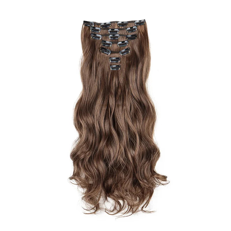 18-Inch Wavy Clip-In Hair Extensions for Voluminous Styles - 16