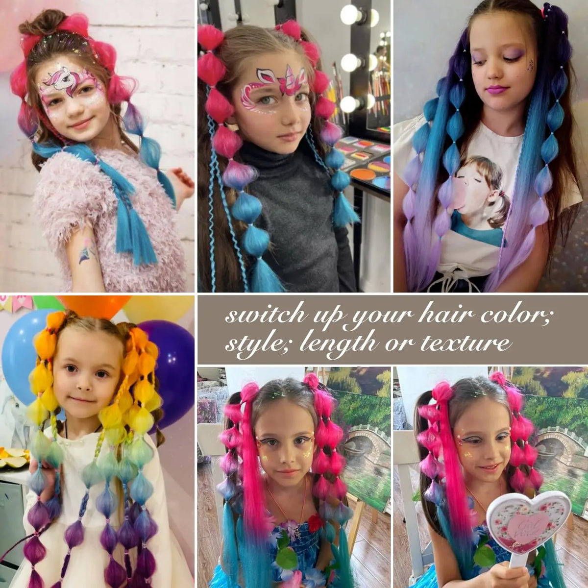 Colorful Bubble Braid Ponytail Extension for Instant Volume