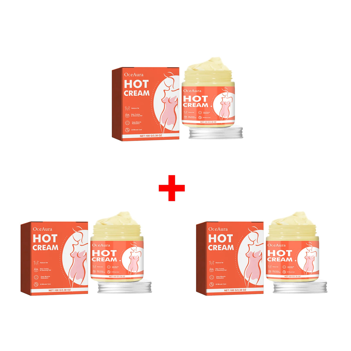 Anti-Cellulite Hot Massage Cream for Body Slimming and Skin Tightening