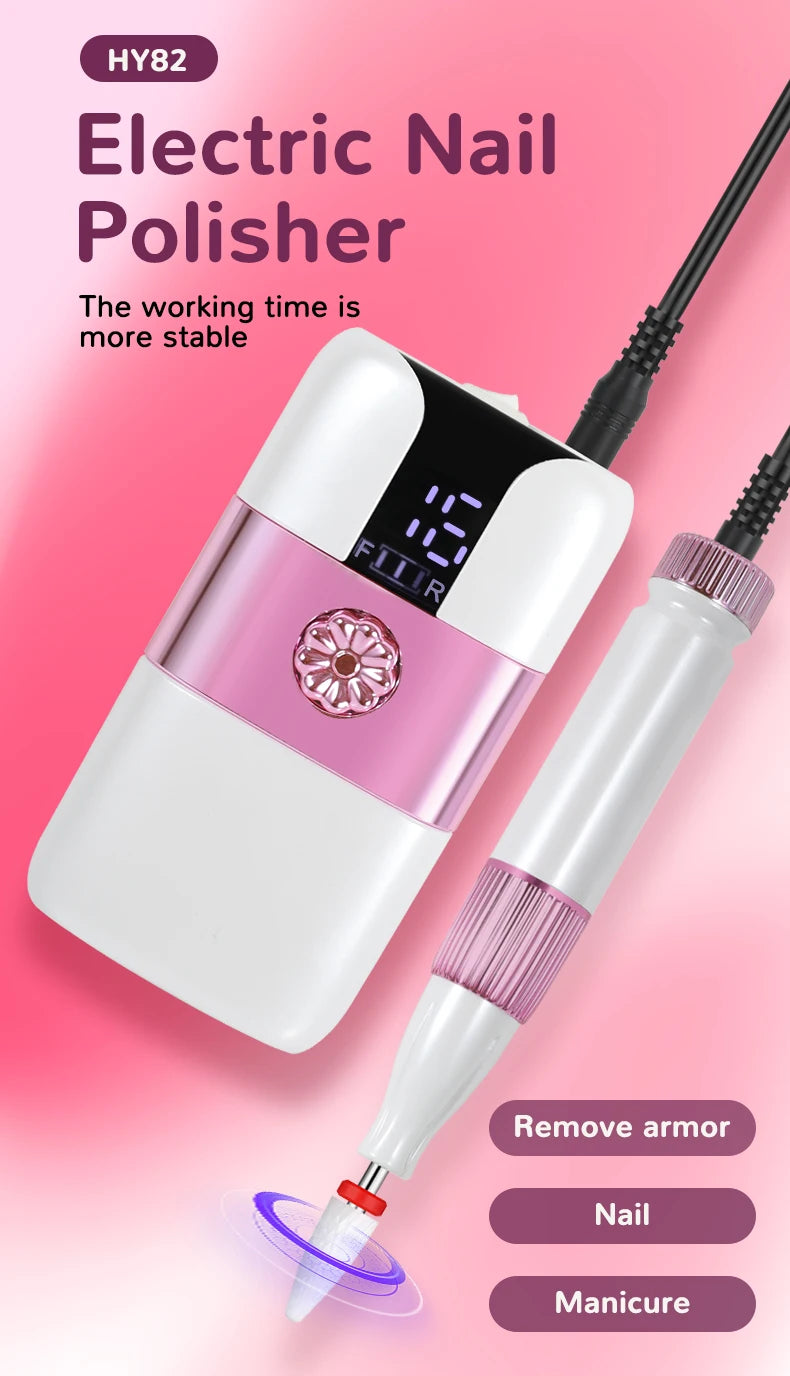 Professional Rechargeable Electric Nail Drill for Manicure and Pedicure