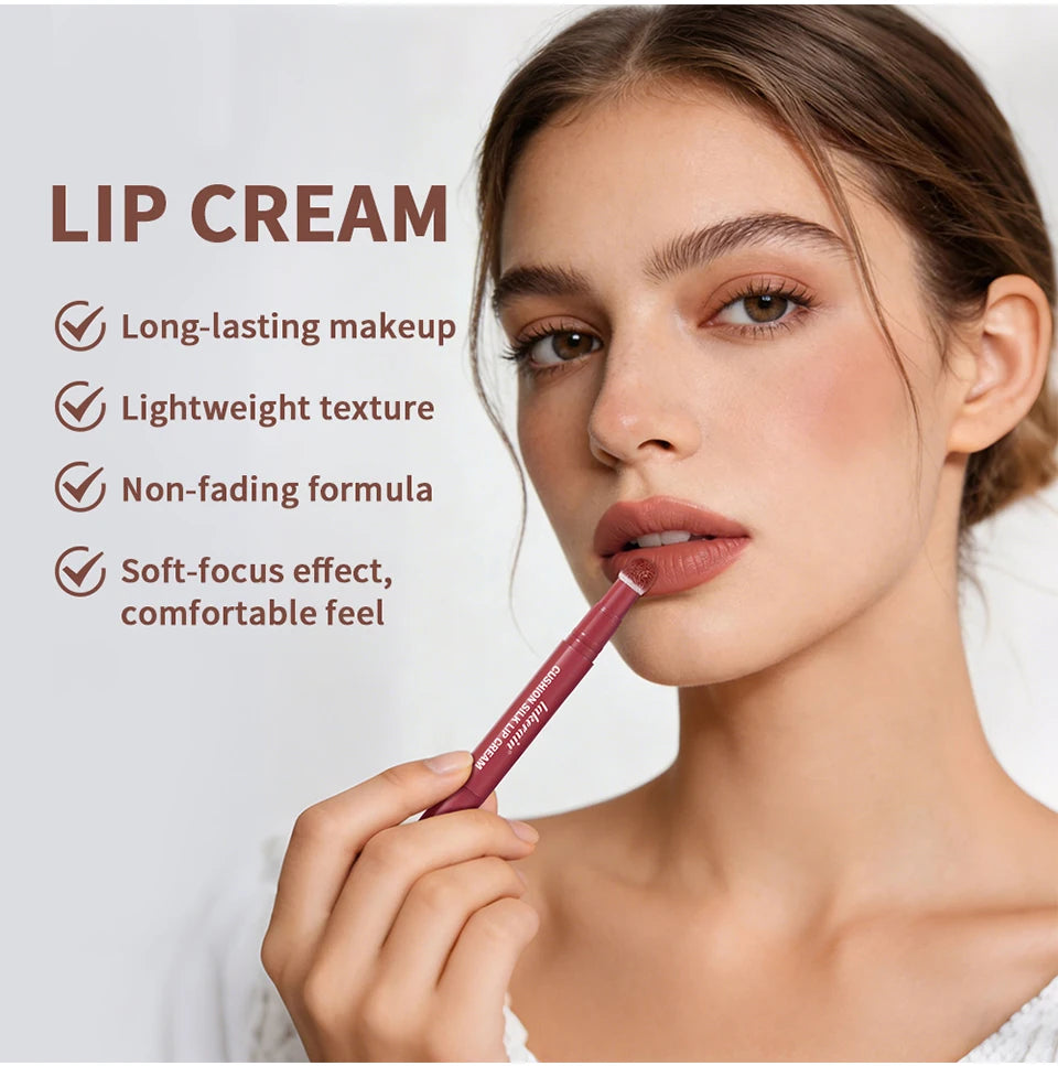2-in-1 Waterproof Air Cushion Lip Cream and Face Blush Makeup - 9