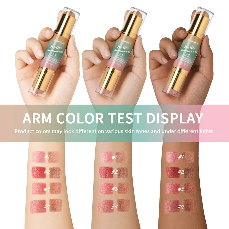 Double-Ended Cream Bronzer and Blush Stick for Face and Lips - 14
